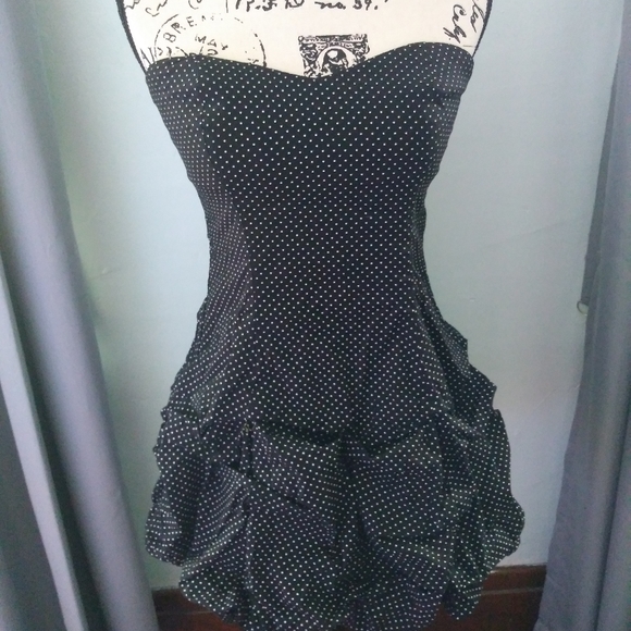 Ruby rox polka dots strapless dress - Picture 2 of 5